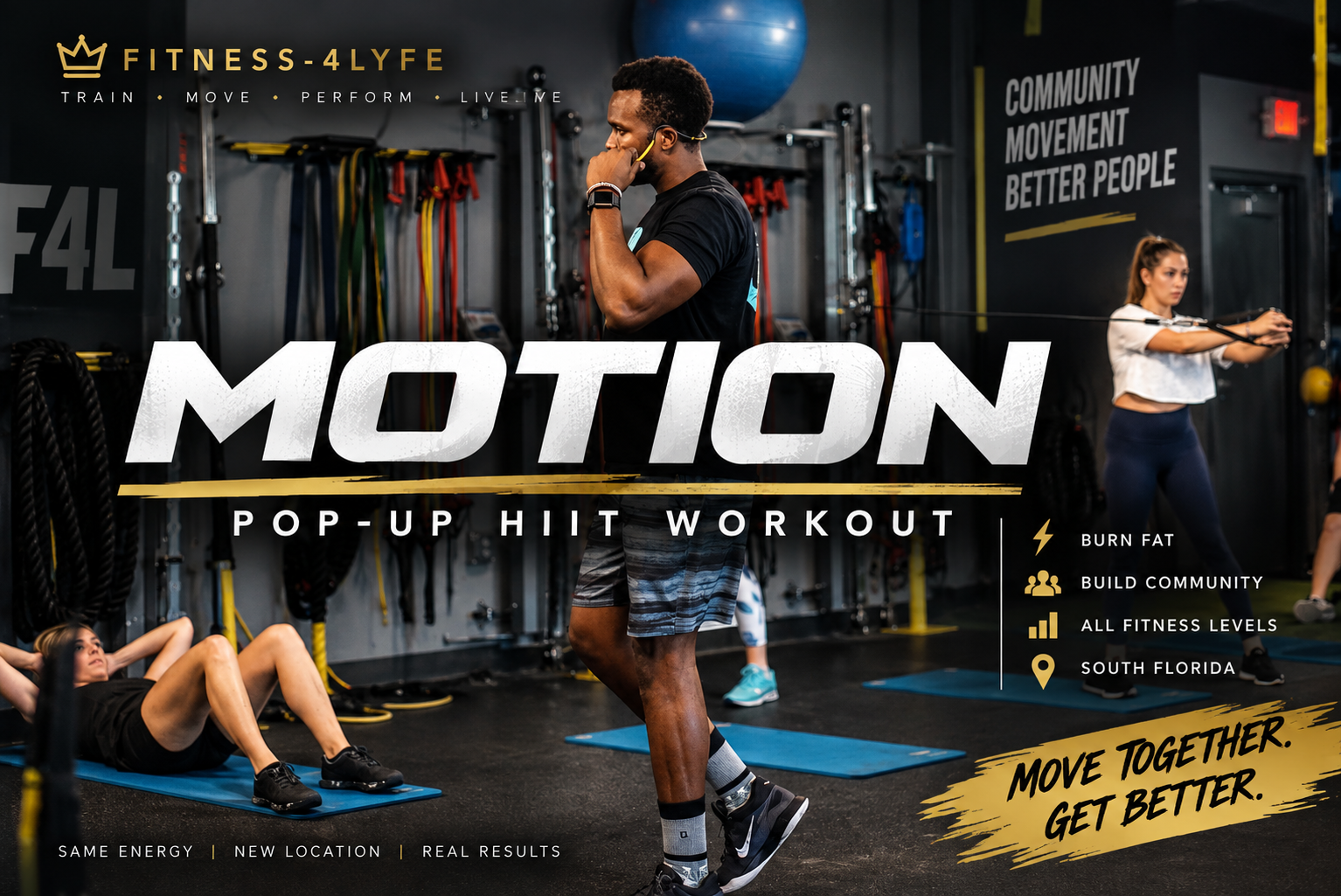 MOTION pop-up HIIT workout class in South Florida